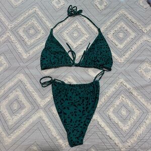 Skatie Teal Leopard Bikini